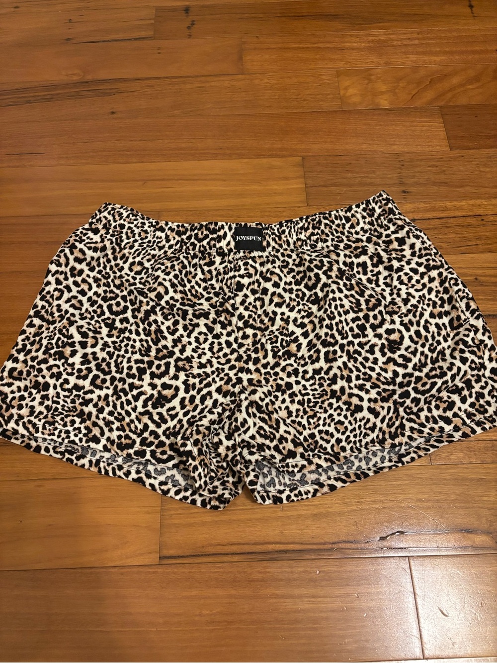 Joyspun Leopard Print Athletic Shorts - Beige/Black